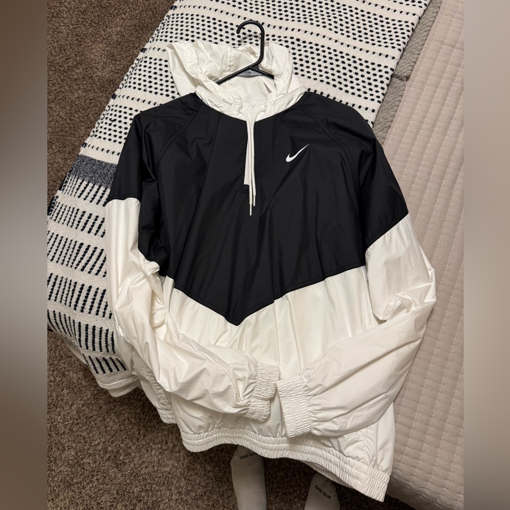 White and Black Nike Windbreaker